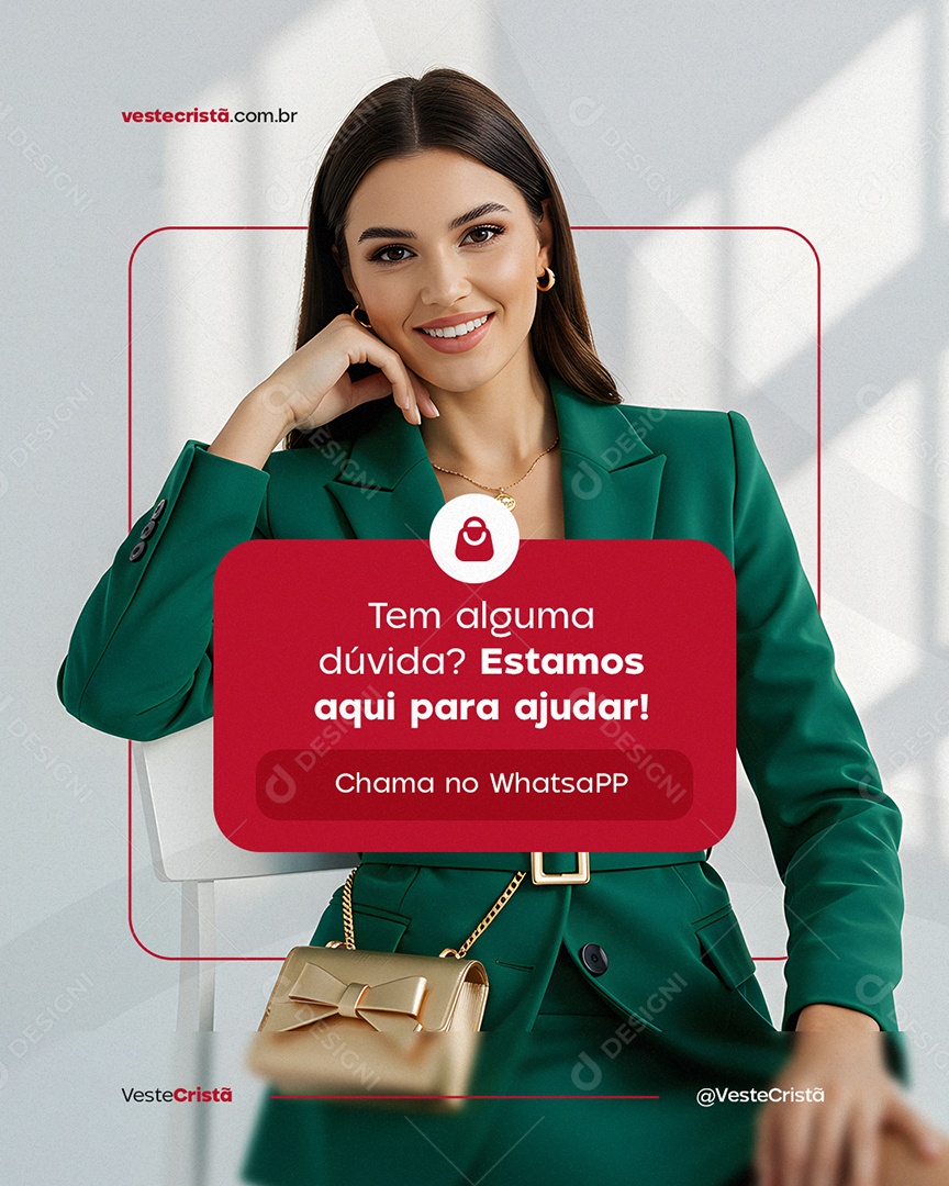 Loja de Moda Cristã Tem Alguma Dúvida Social Media PSD Editável