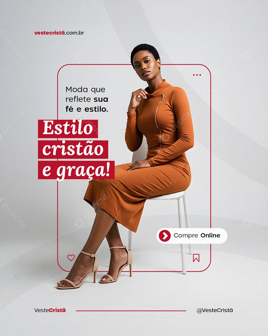 Loja de Moda Cristã Estilo Cristão e Graça Social Media PSD Editável