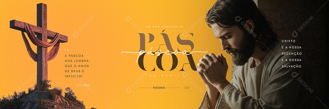 Carrossel Feliz Páscoa 20 de Abril Social Media PSD Editável