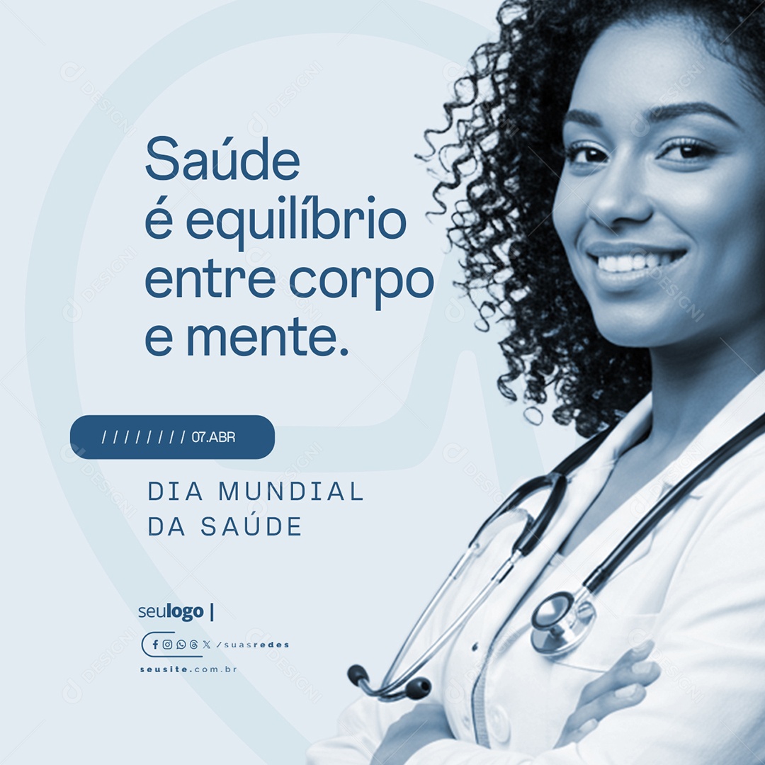 Dia Mundial da Saúde 07 de Abril Social Media PSD Editável