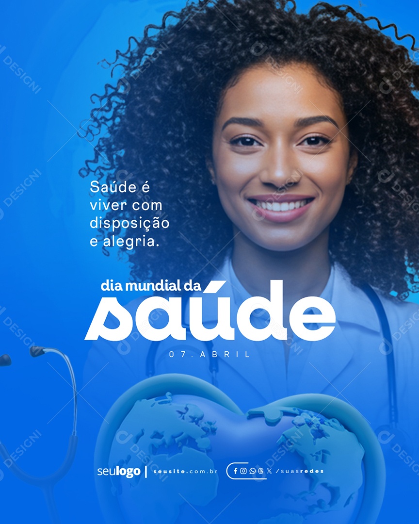 Dia Mundial da Saúde 07 de Abril Social Media PSD Editável