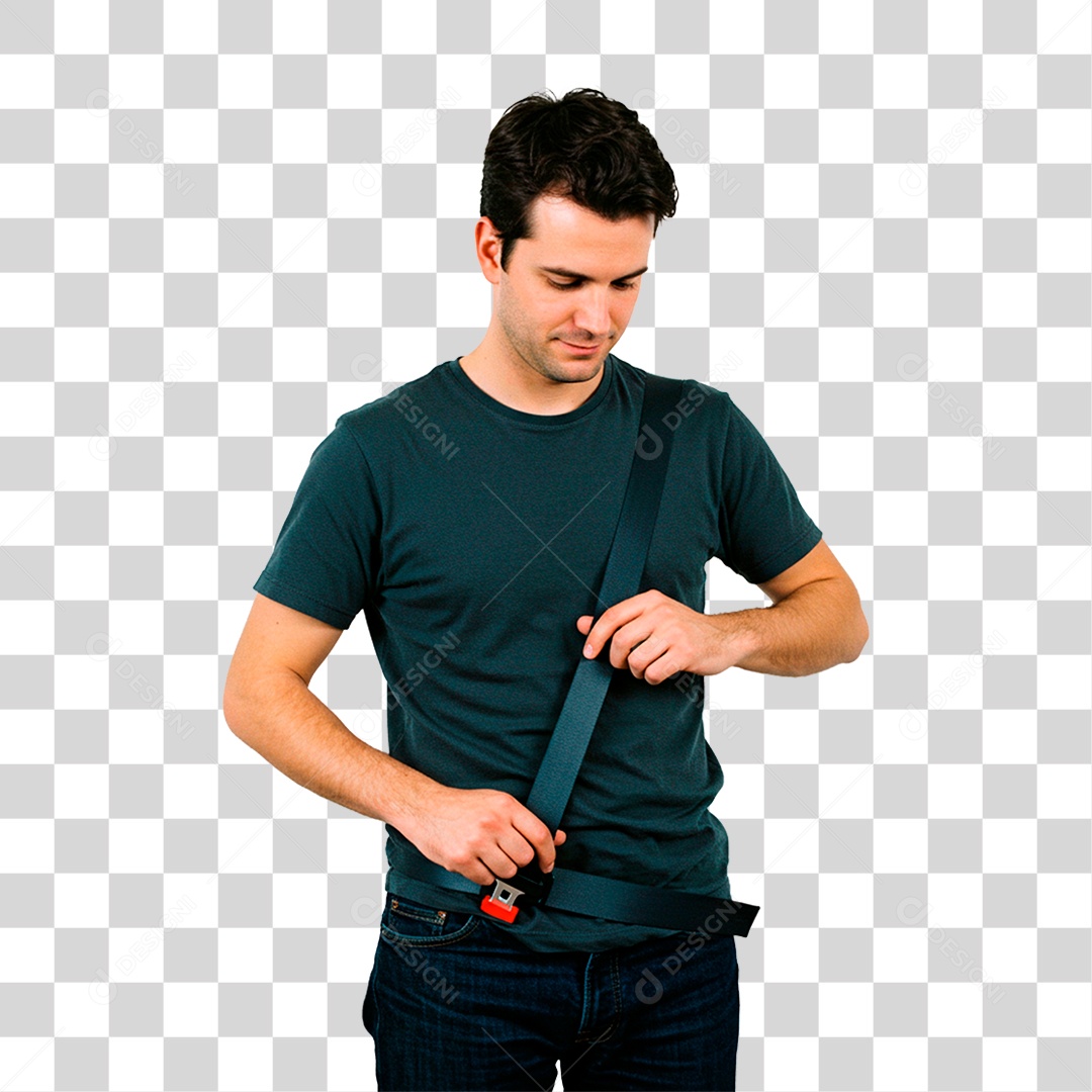 Homem com Cinto de Segurança PNG Transparente