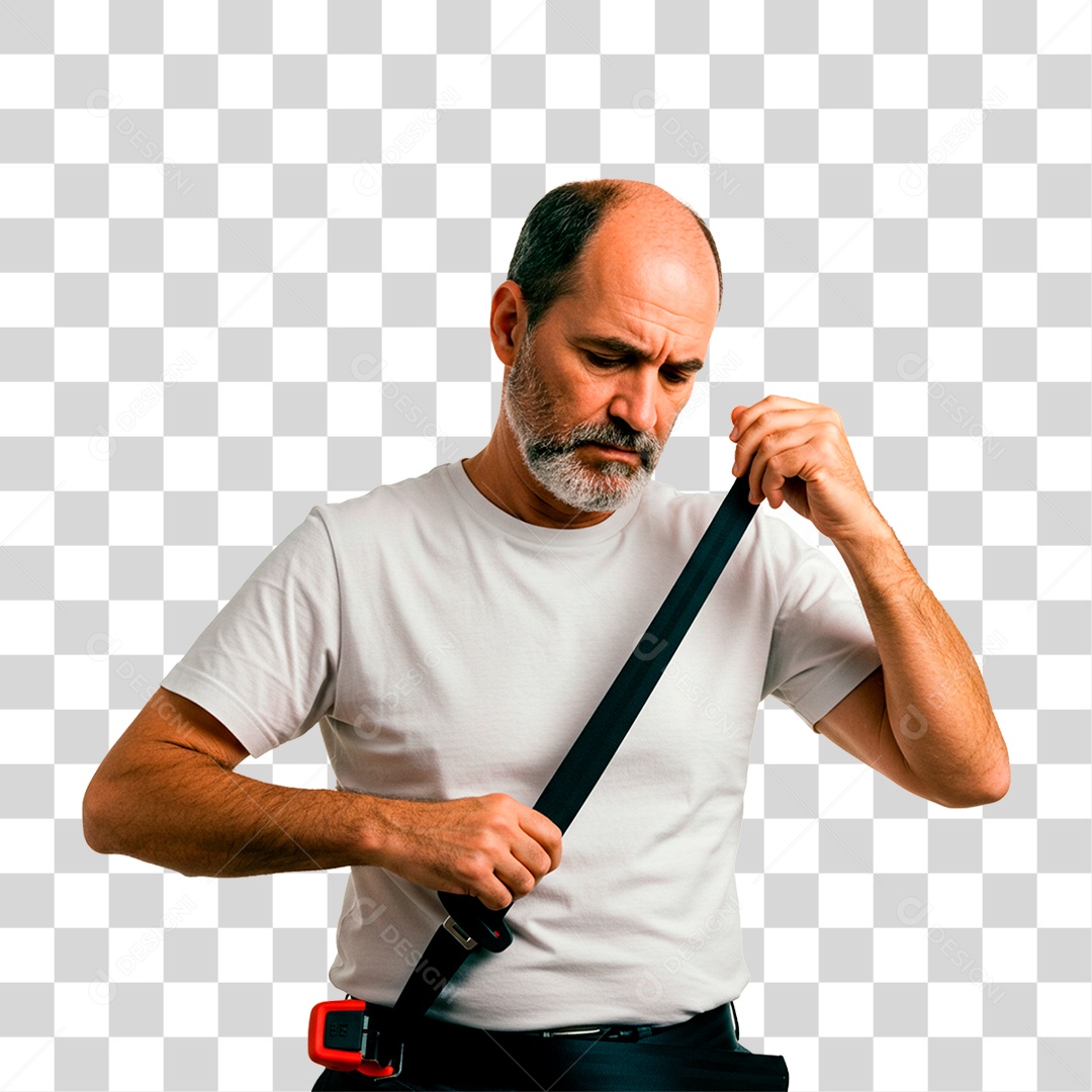 Homem com Cinto de Segurança PNG Transparente