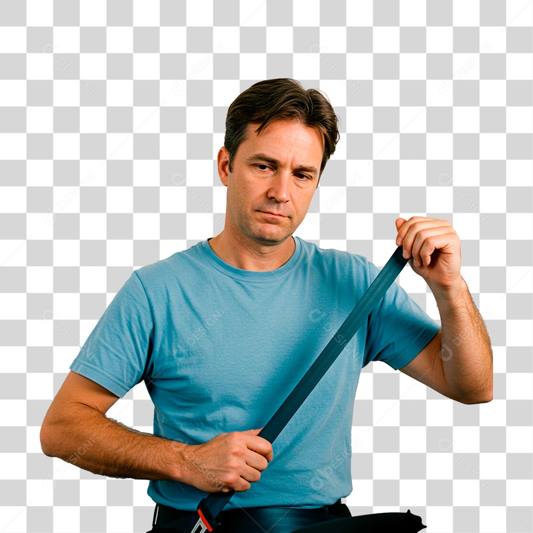 Homem com Cinto de Segurança PNG Transparente