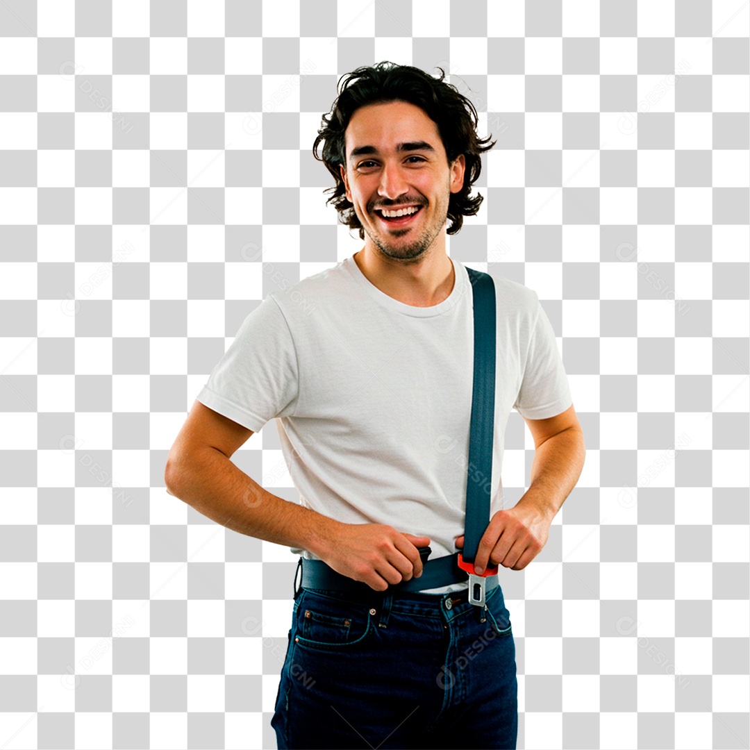 Homem com Cinto de Segurança PNG Transparente