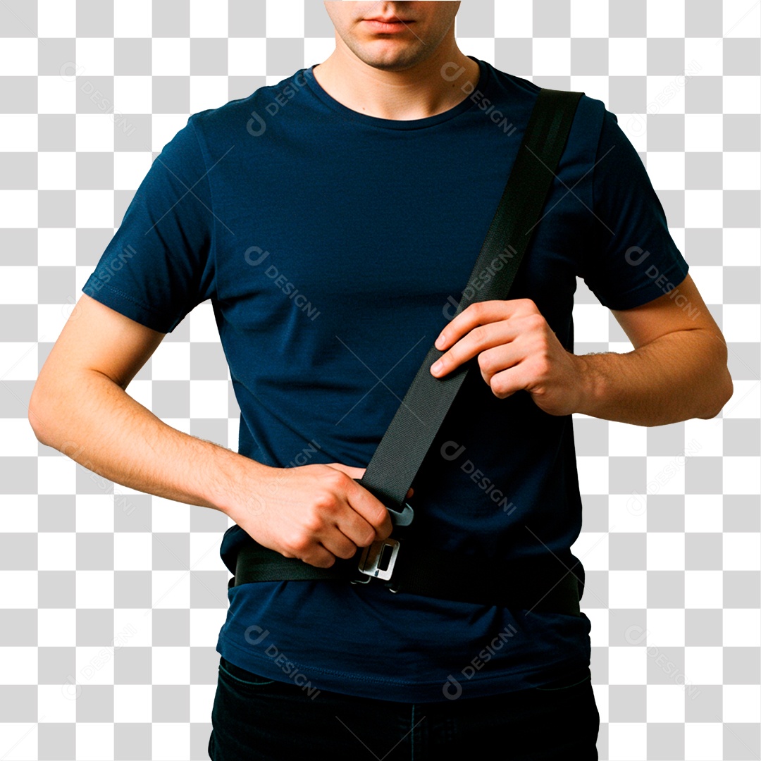 Homem com Cinto de Segurança PNG Transparente