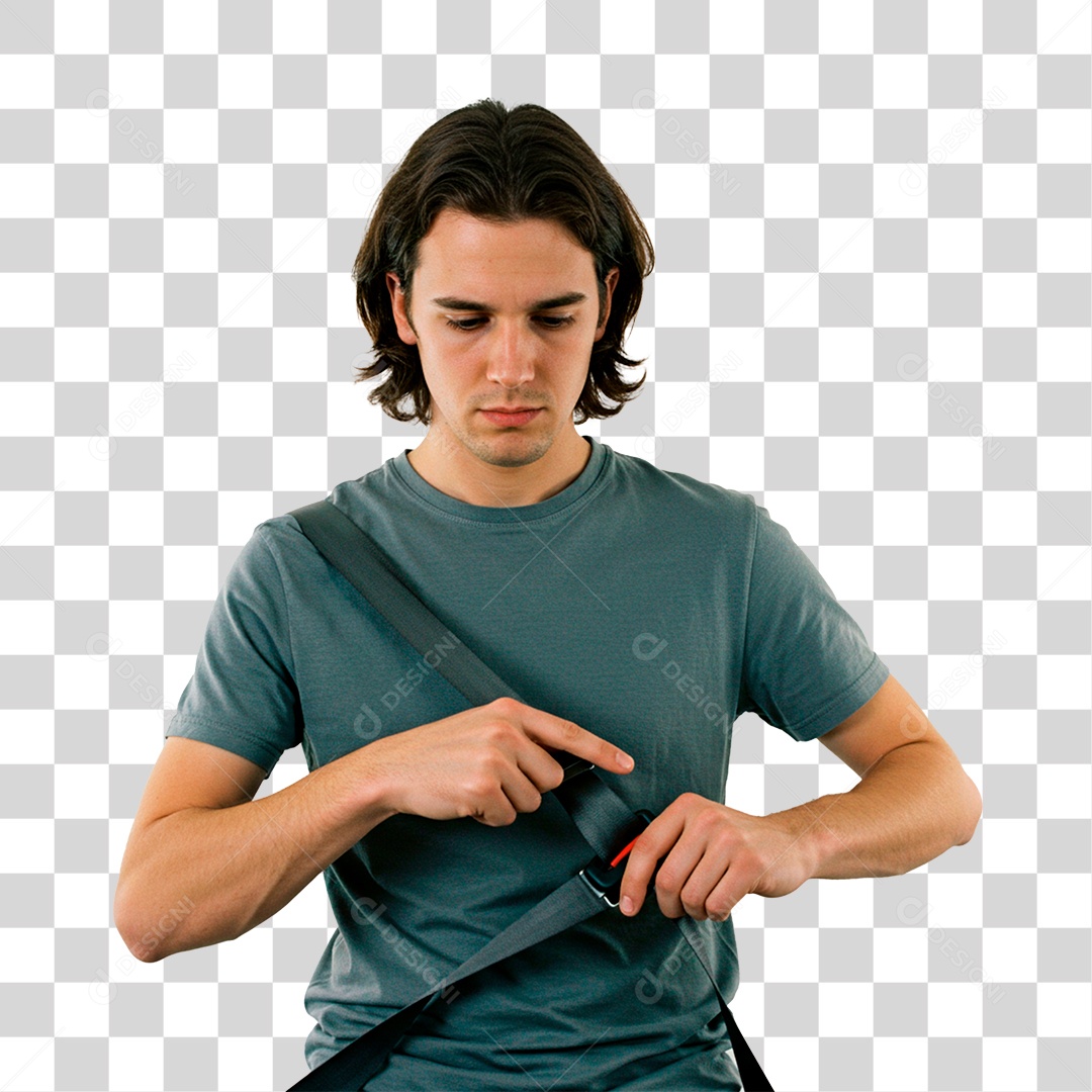 Homem com Cinto de Segurança PNG Transparente