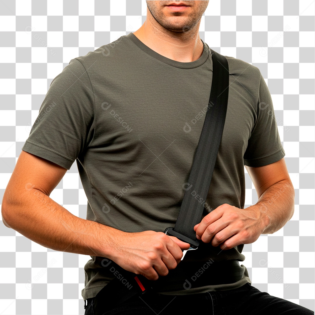 Homem com Cinto de Segurança PNG Transparente