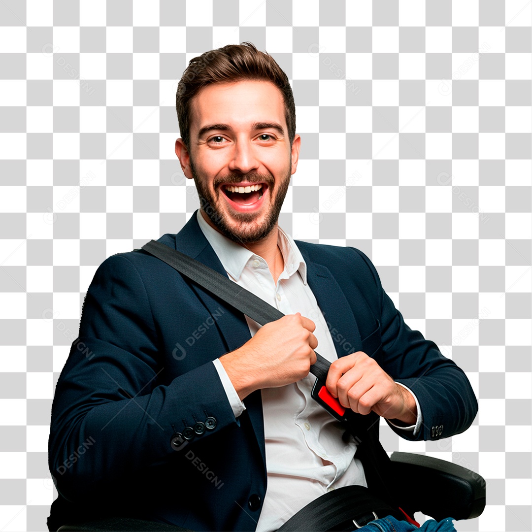 Homem com Cinto de Segurança PNG Transparente