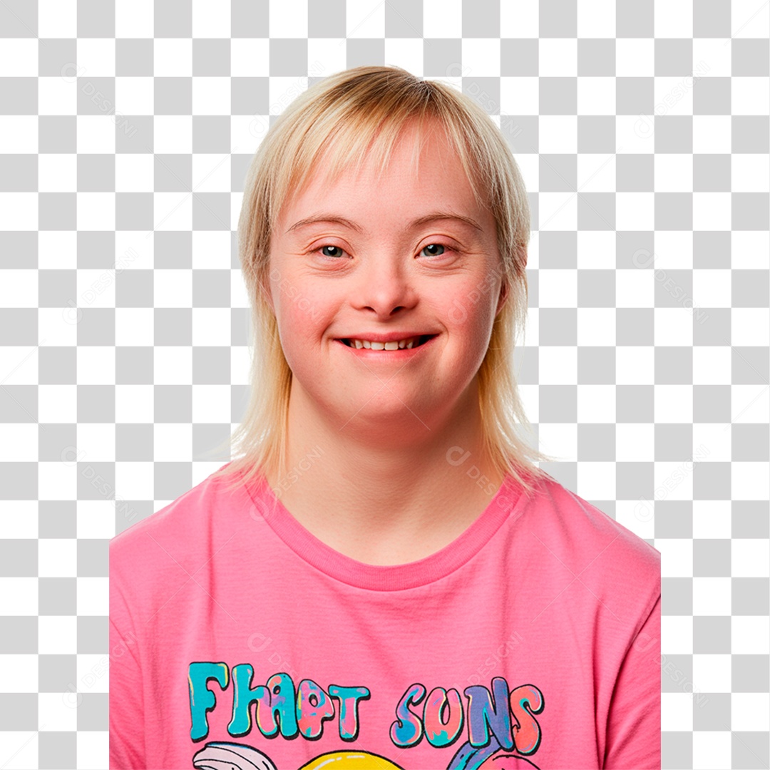 Mulher com Síndrome de Down PNG Transparente