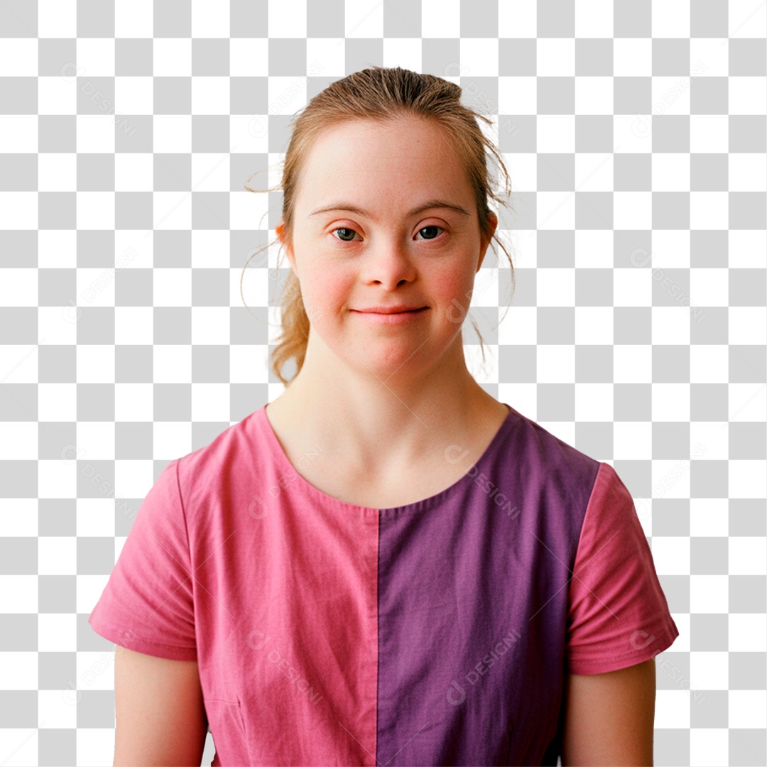 Mulher com Síndrome de Down PNG Transparente
