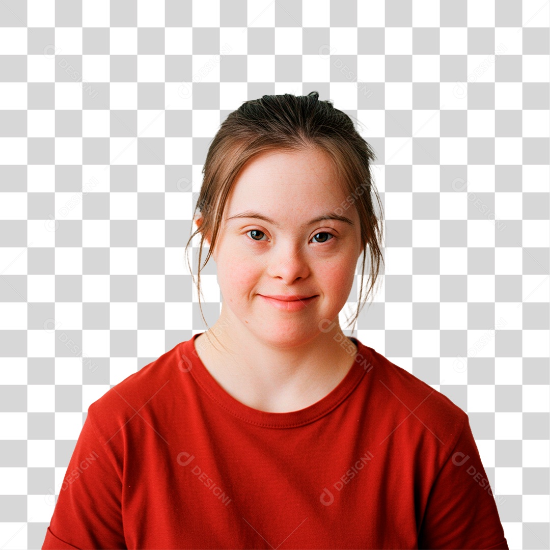 Mulher com Síndrome de Down PNG Transparente