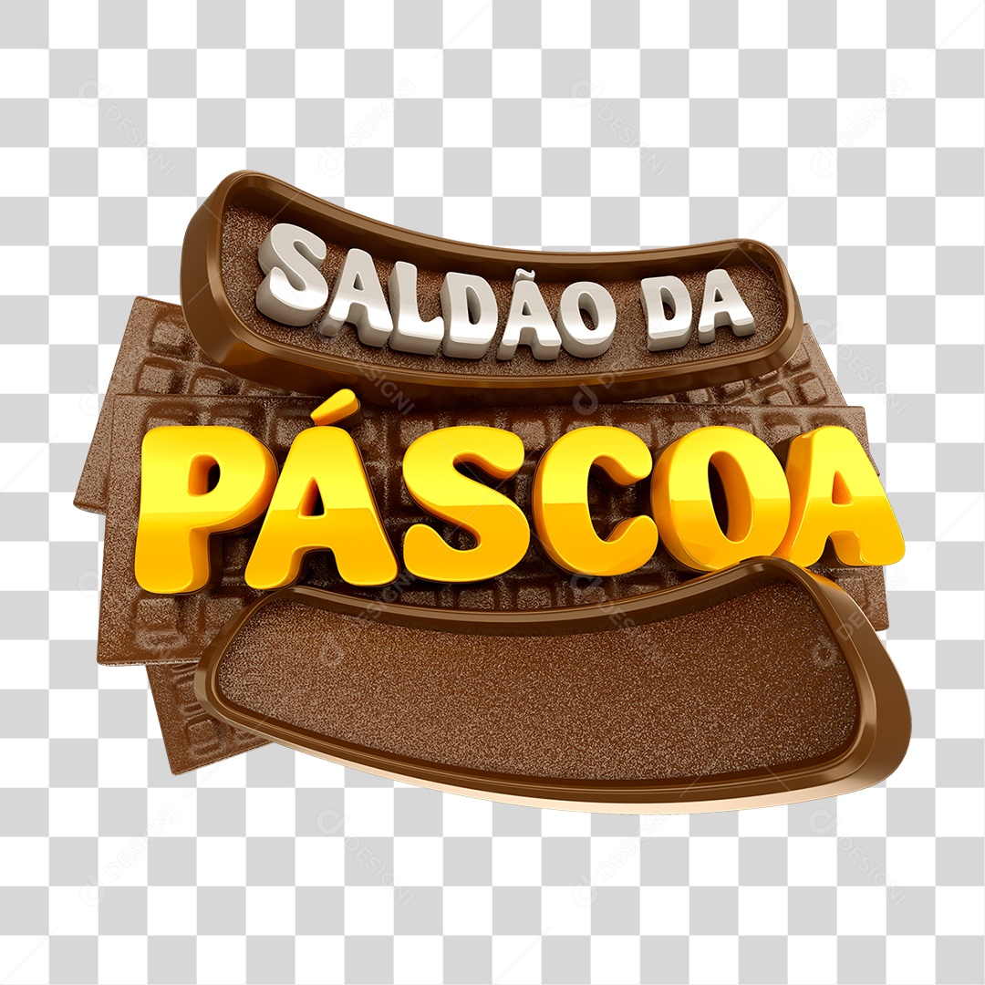 Selo 3D Saldão da Páscoa PNG Transparente