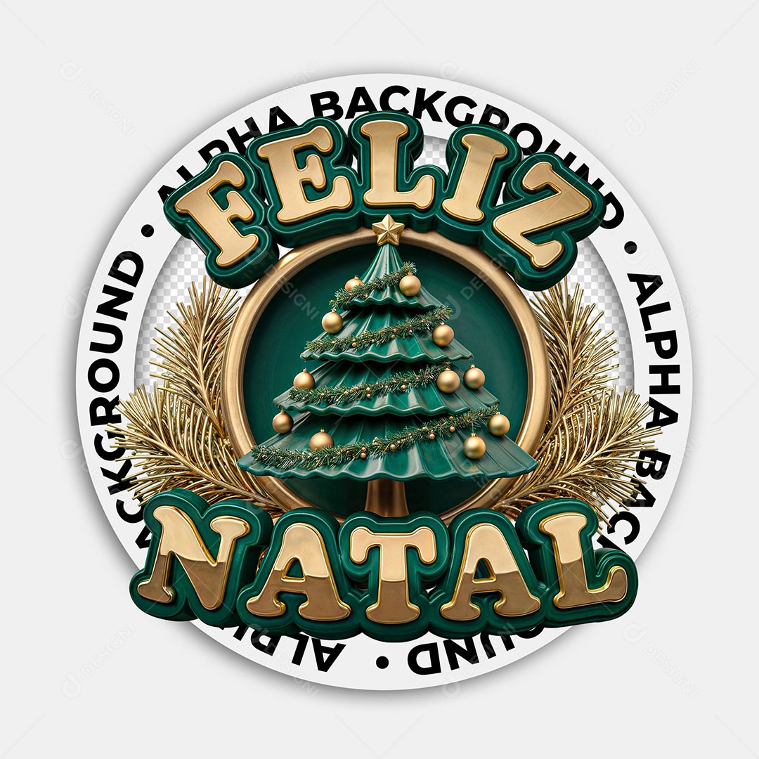 Selo 3D Feliz Natal Para Composição PSD