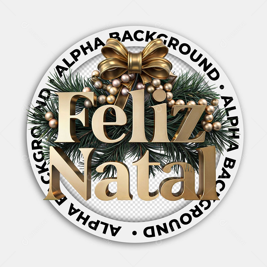 Selo 3D Feliz Natal Para Composição PSD