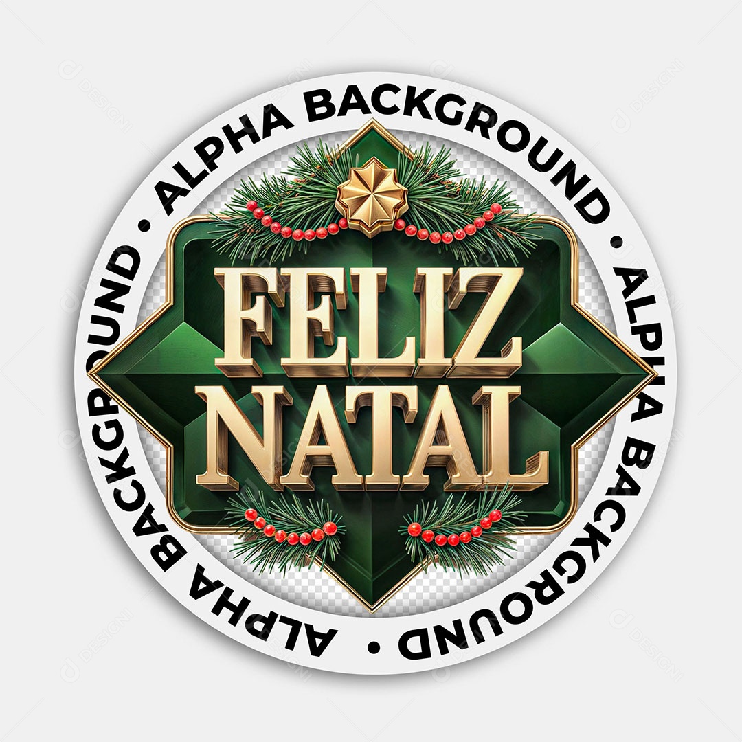 Selo 3D Feliz Natal Para Composição PSD