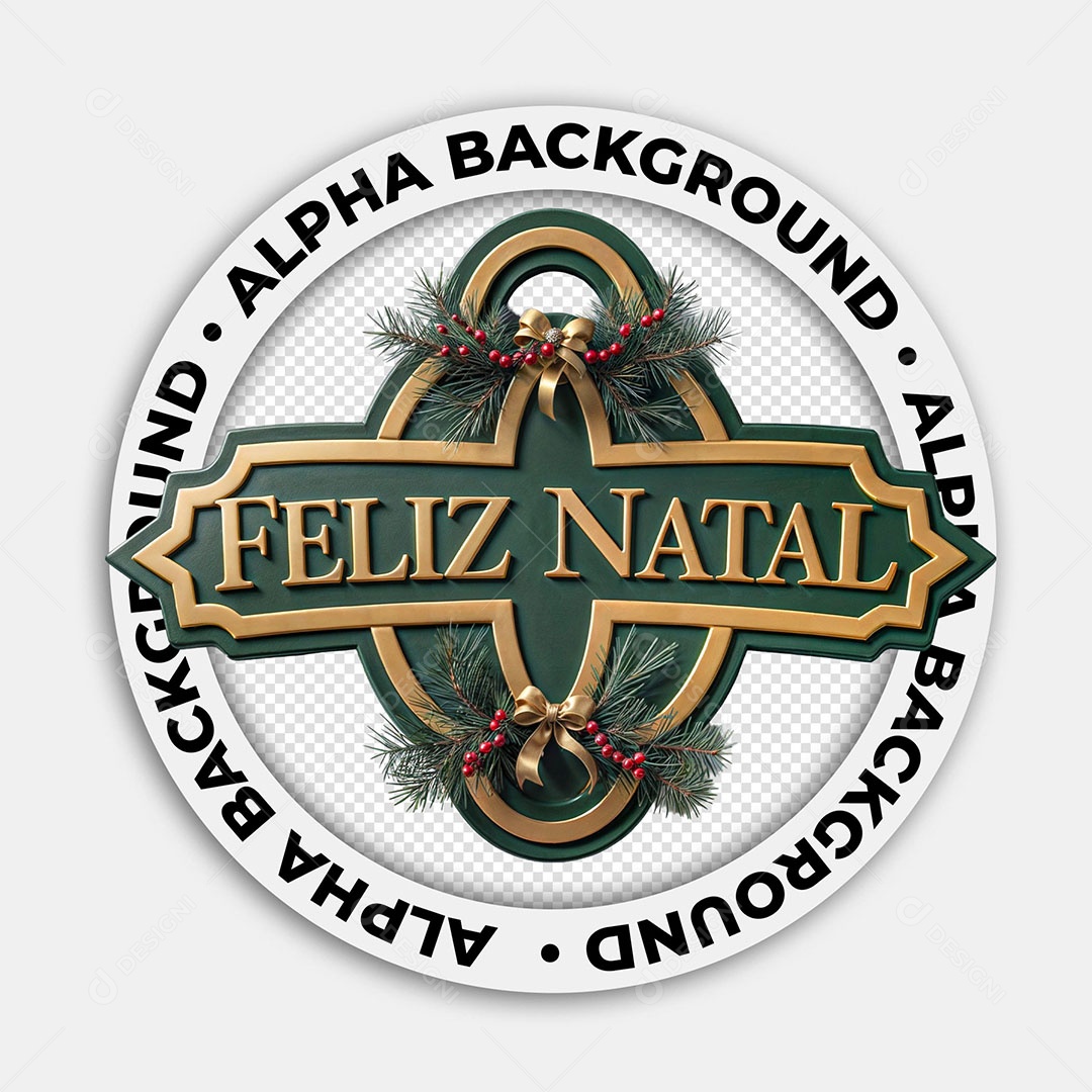 Selo 3D Feliz Natal Para Composição PSD