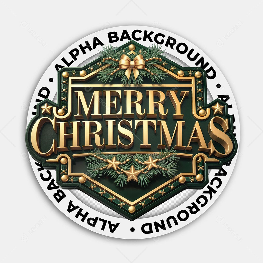Selo 3D Feliz Natal Para Composição PSD