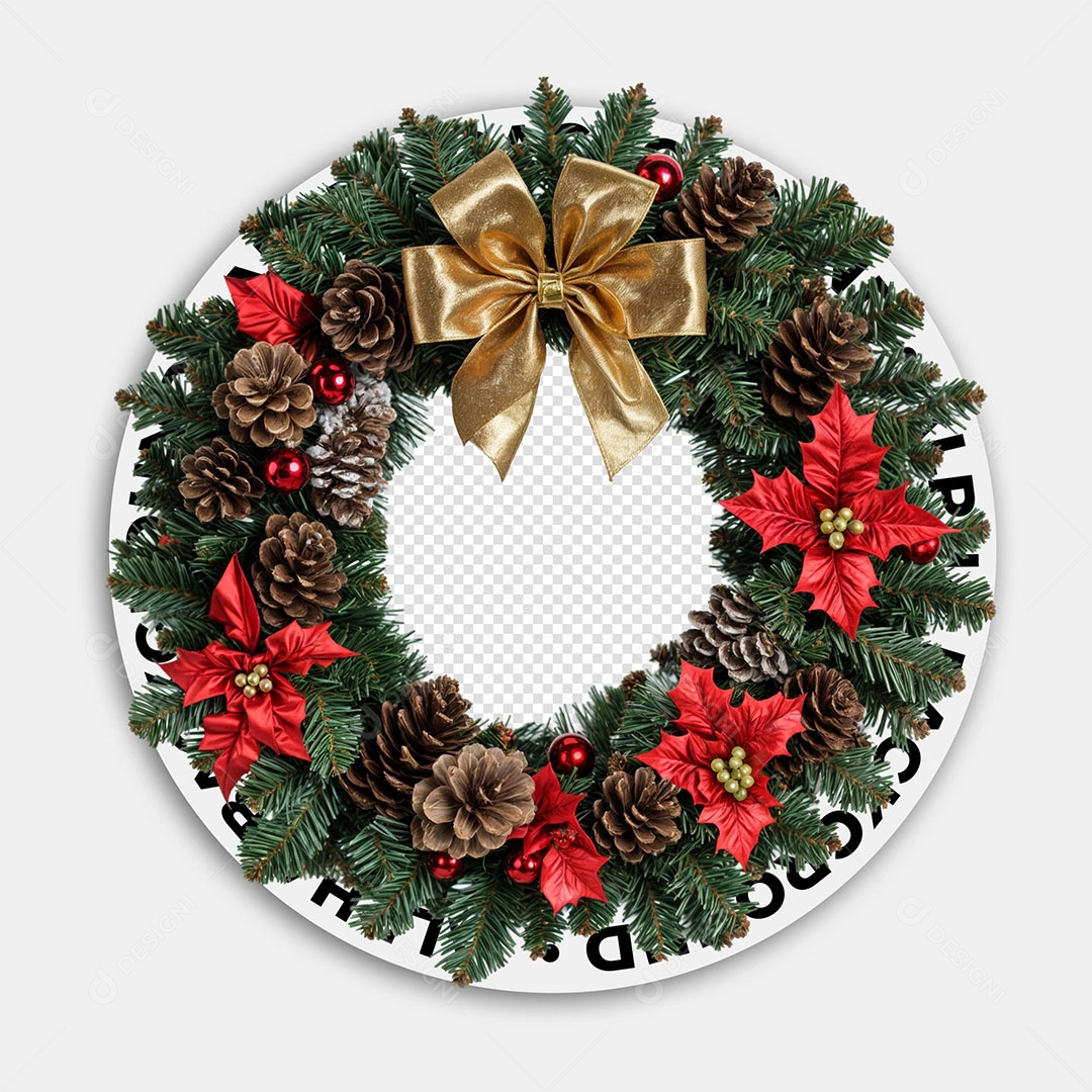 Guirlanda de Natal Elemento 3D para Composição PSD