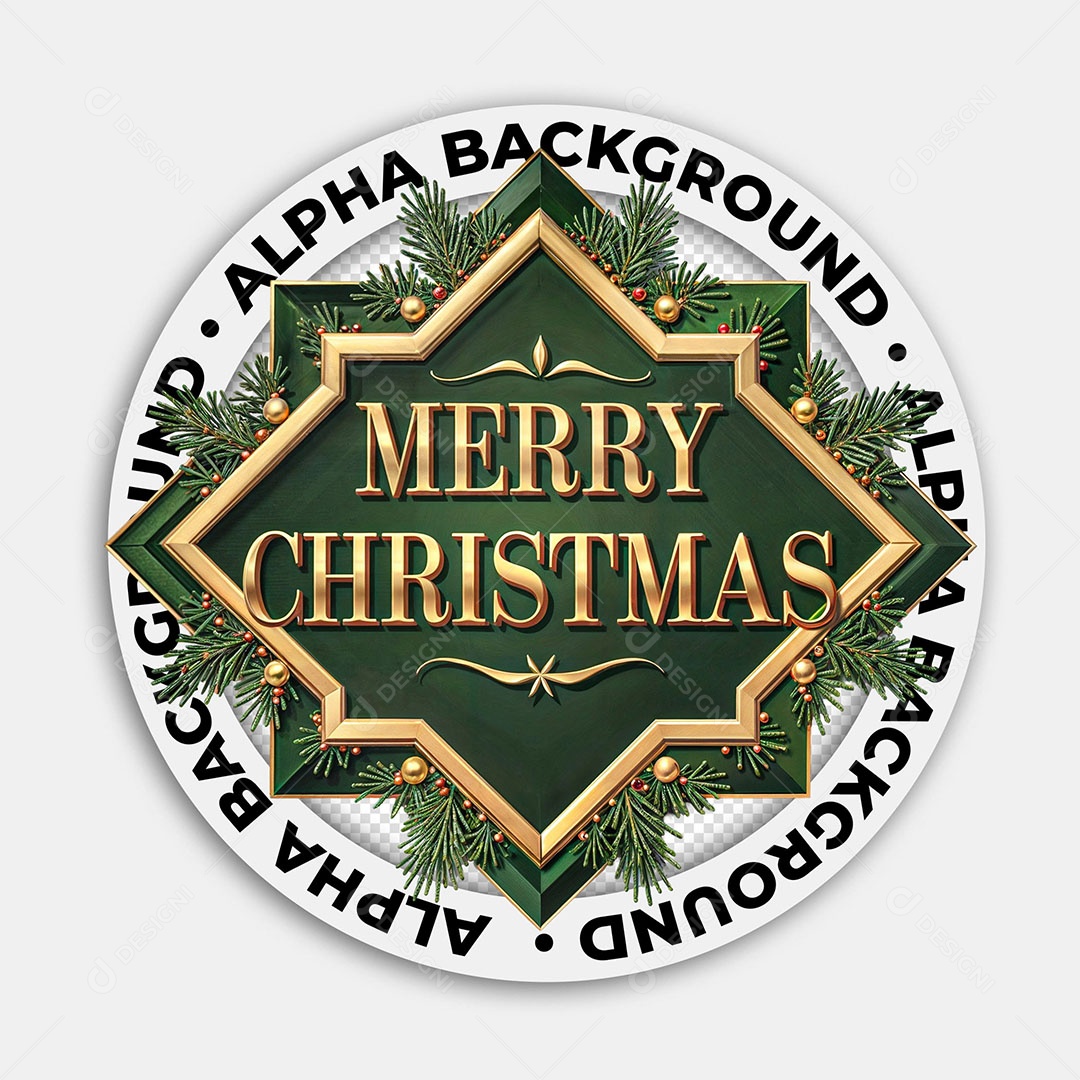 Selo 3D Feliz Natal Para Composição PSD
