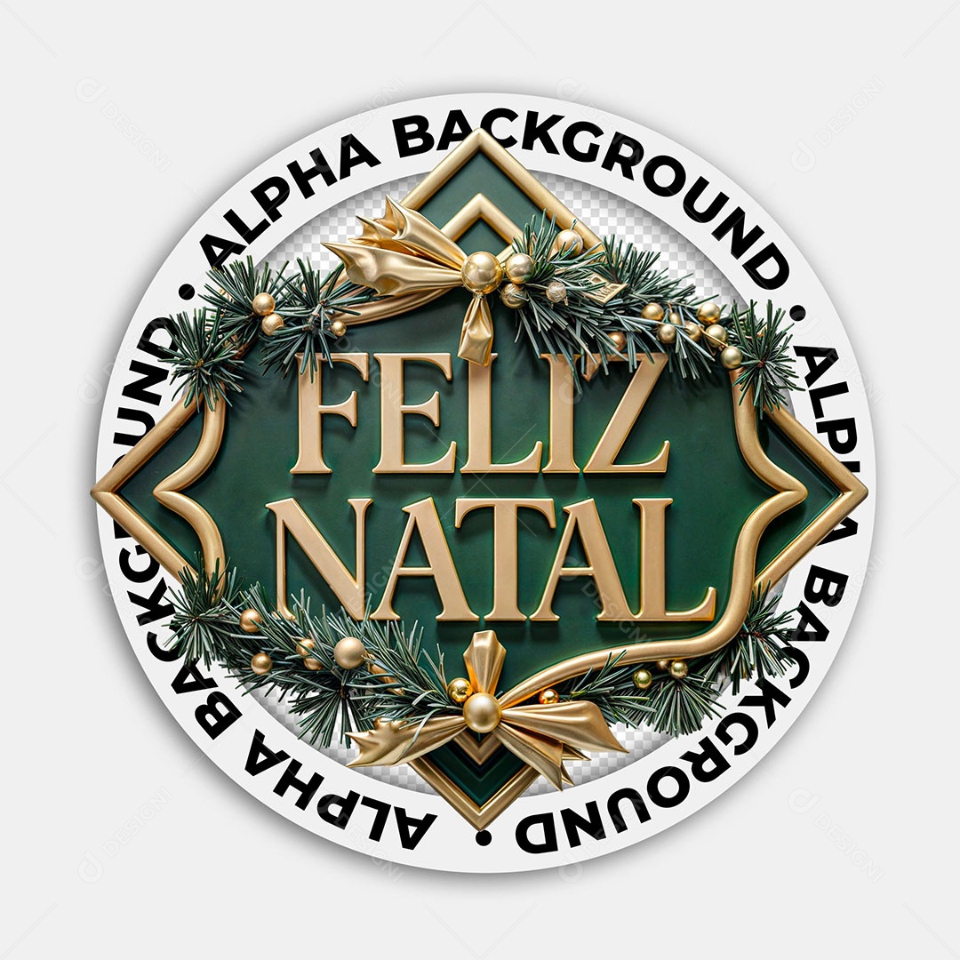 Selo 3D Feliz Natal Para Composição PSD