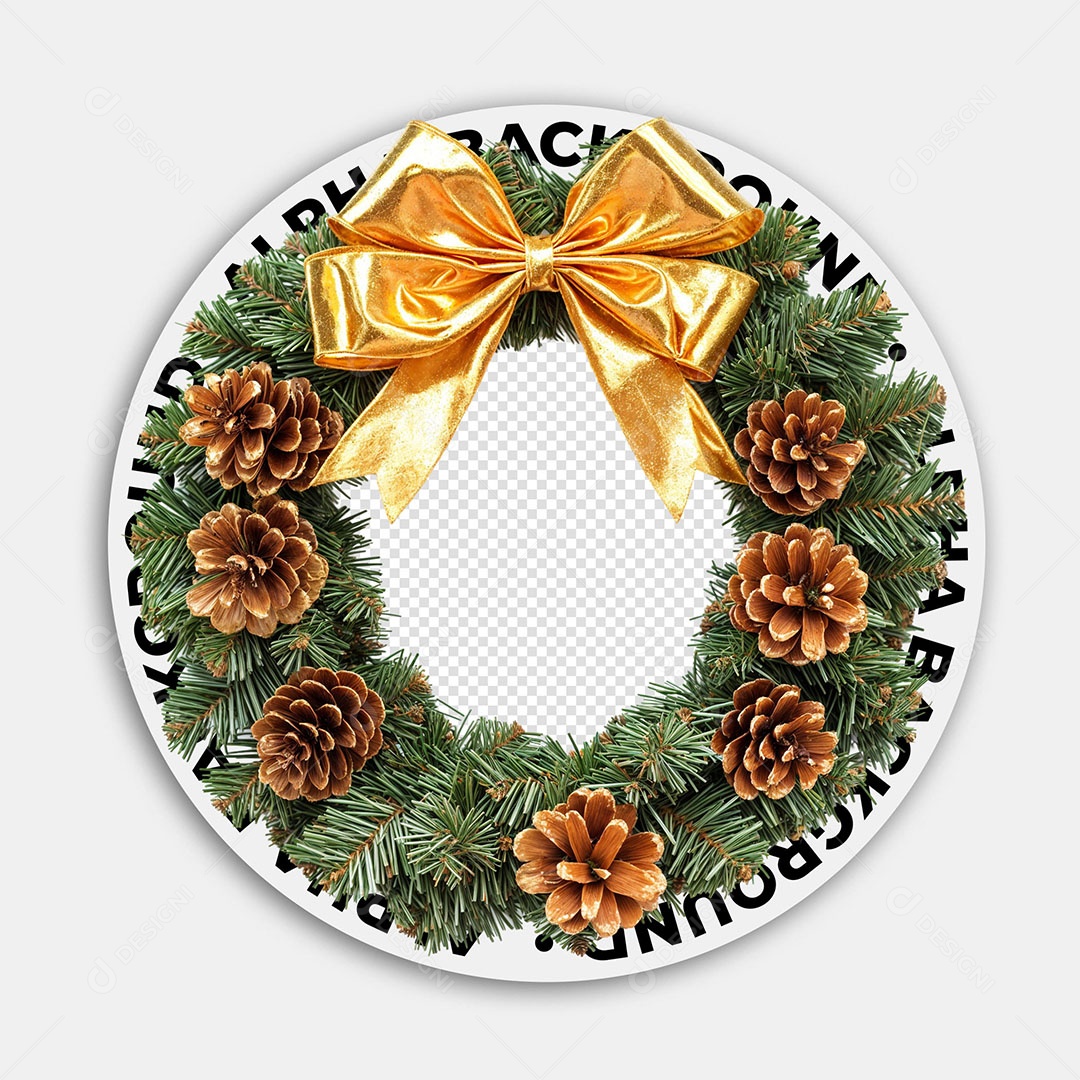 Guirlanda de Natal Elemento 3D para Composição PSD