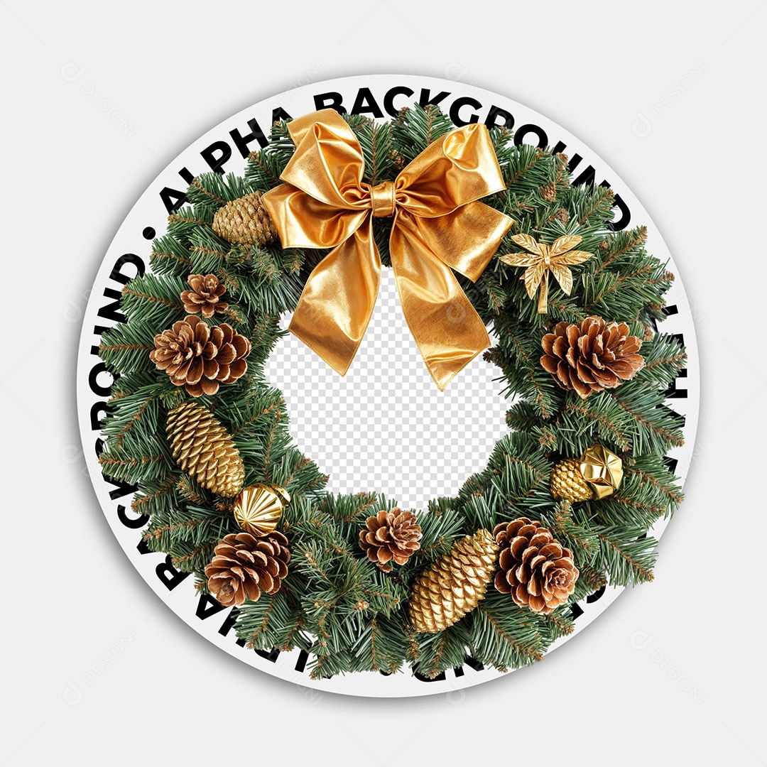 Guirlanda de Natal Elemento 3D para Composição PSD