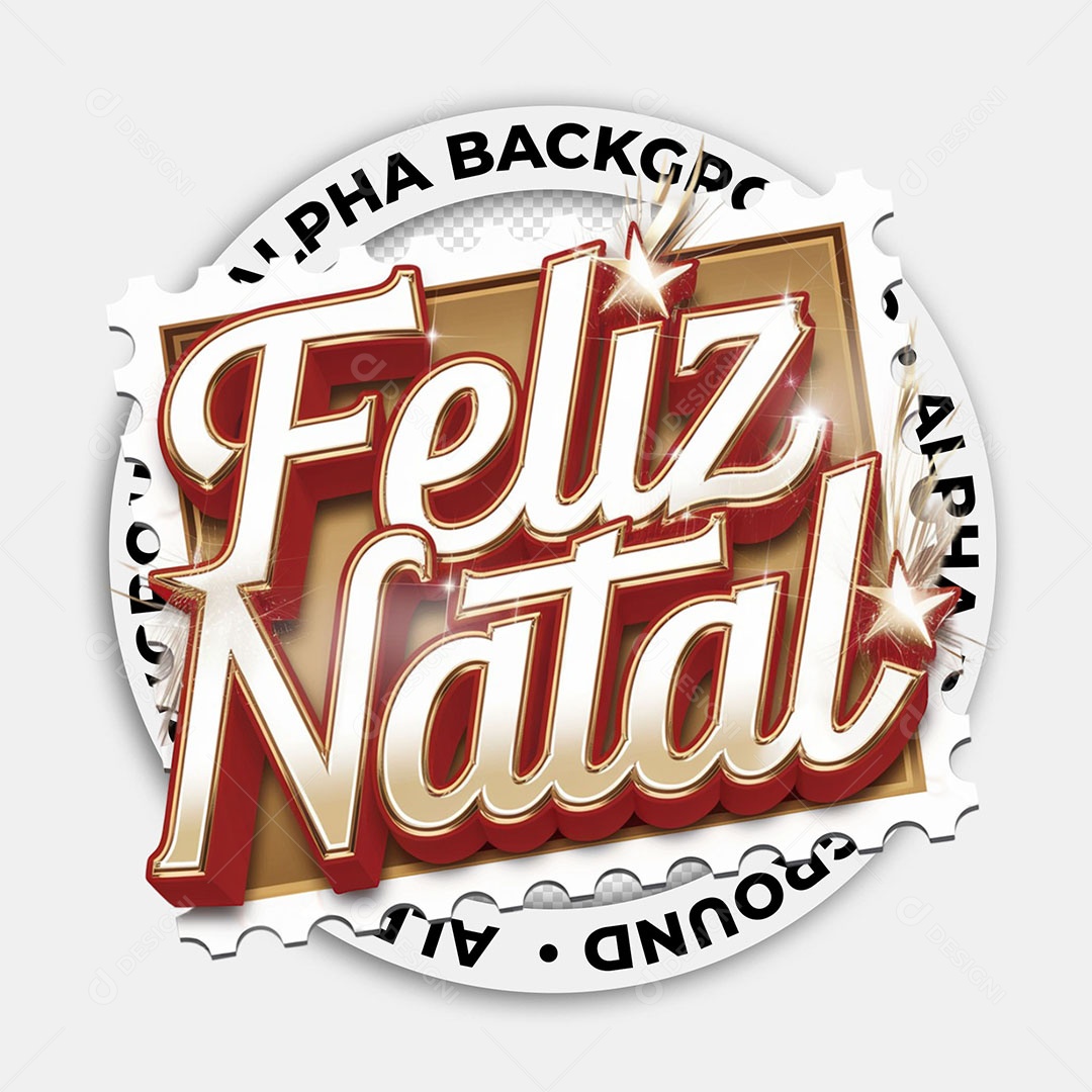 Selo 3D Feliz Natal Para Composição PSD