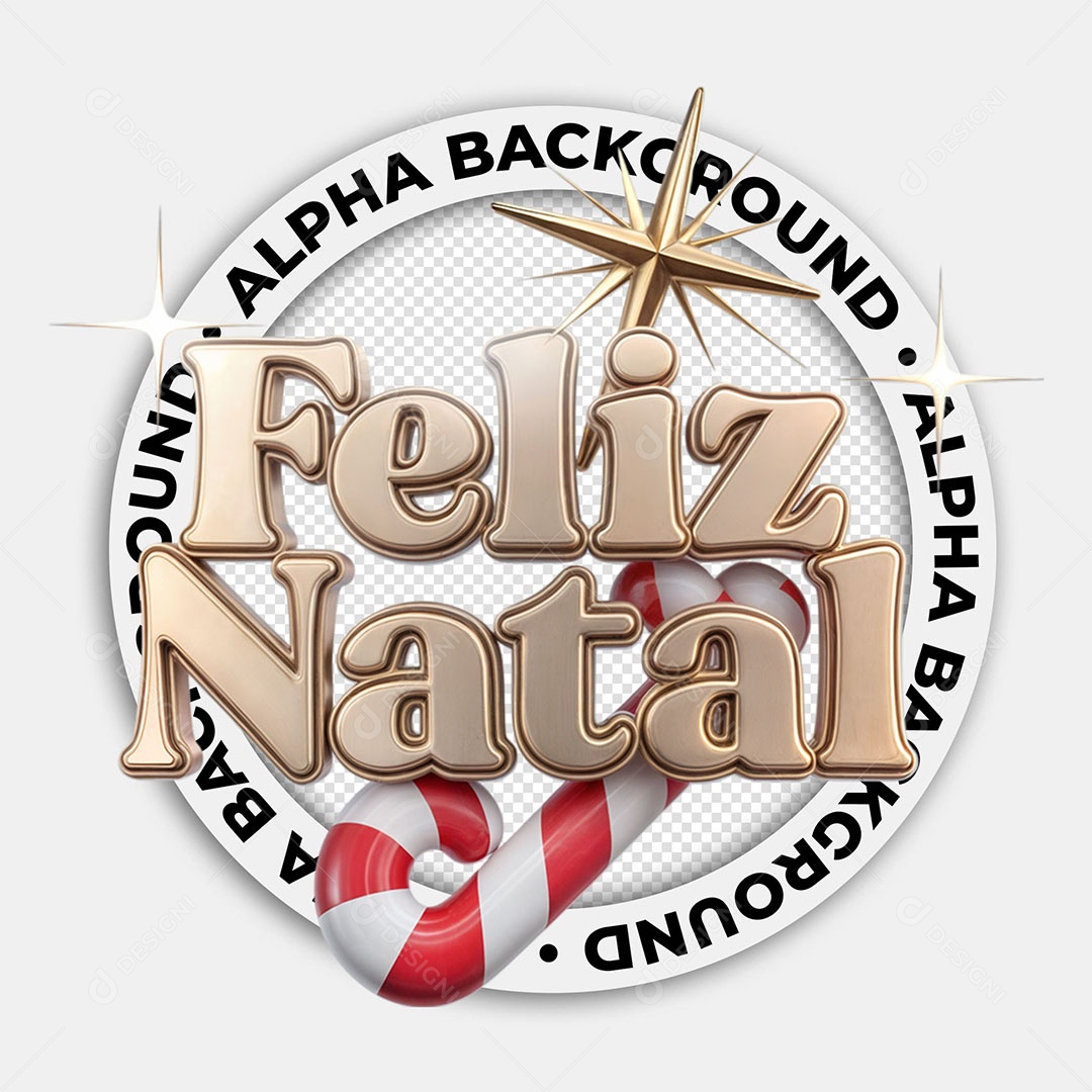 Selo 3D Feliz Natal Para Composição PSD