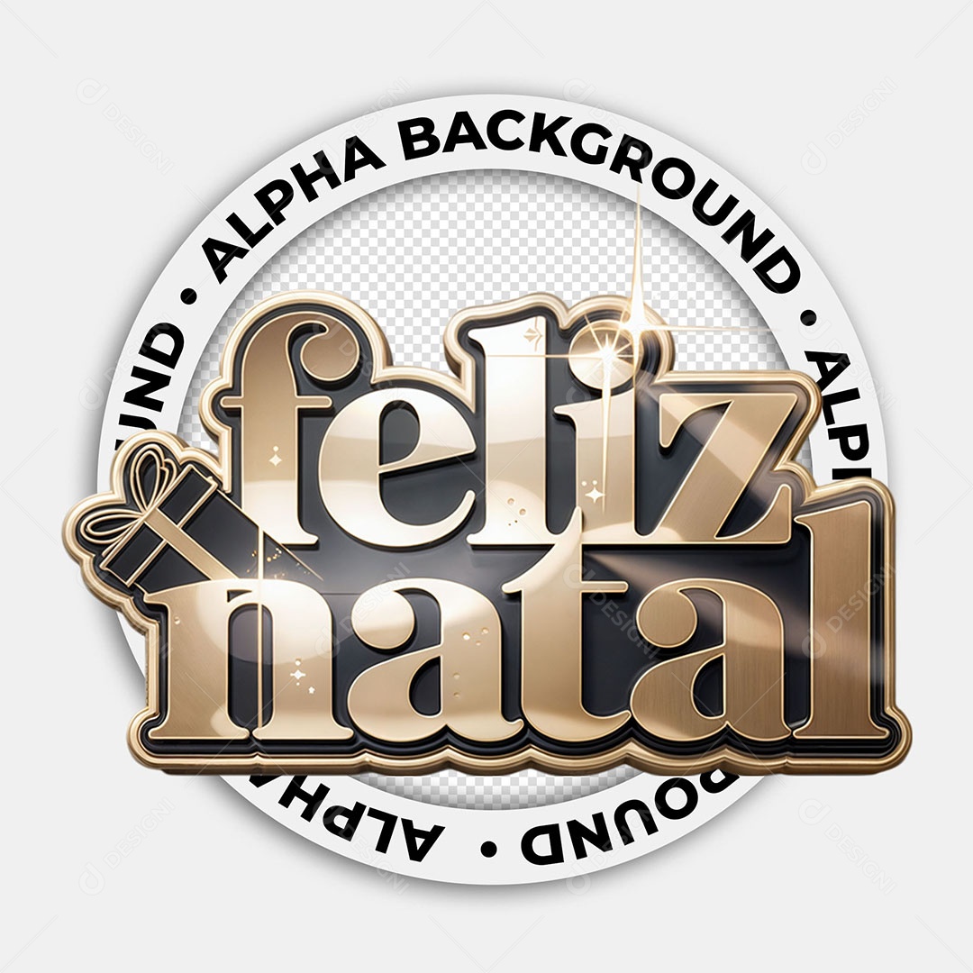 Selo 3D Feliz Natal Para Composição PSD