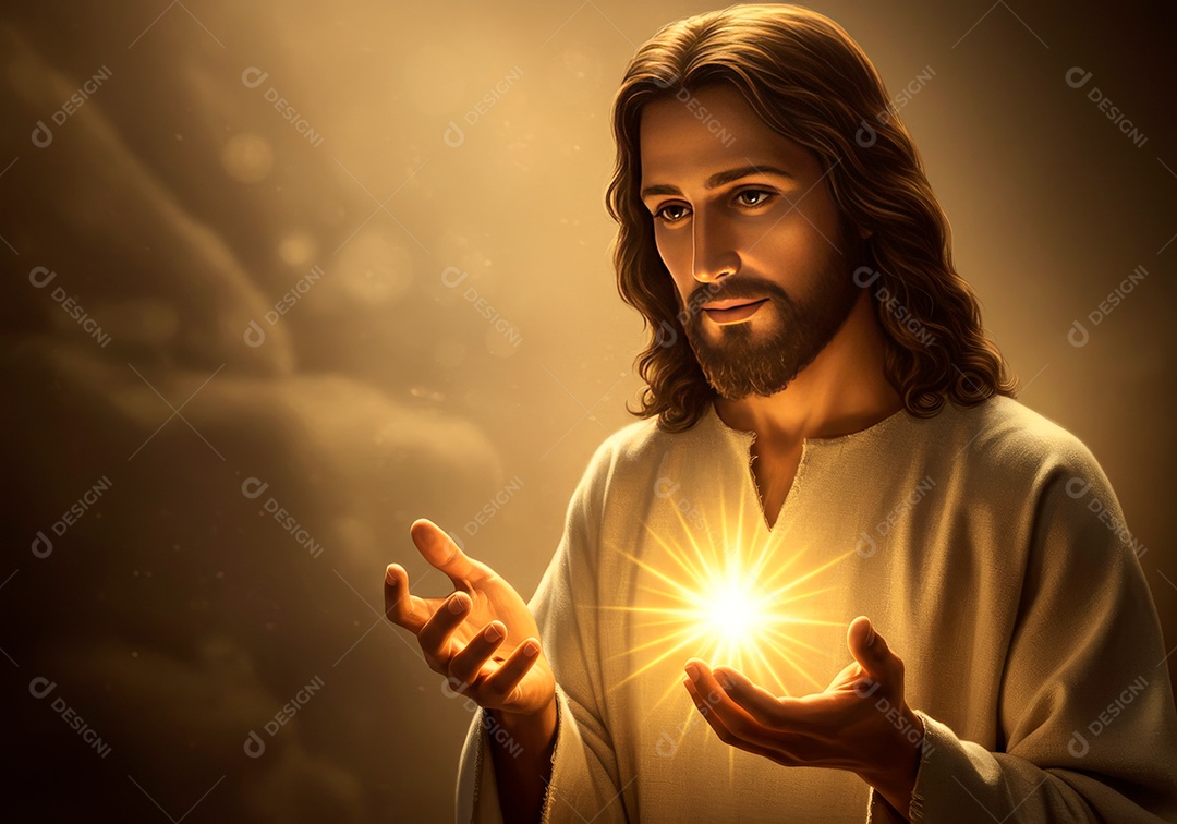 Retrato realista de Jesus Cristo.