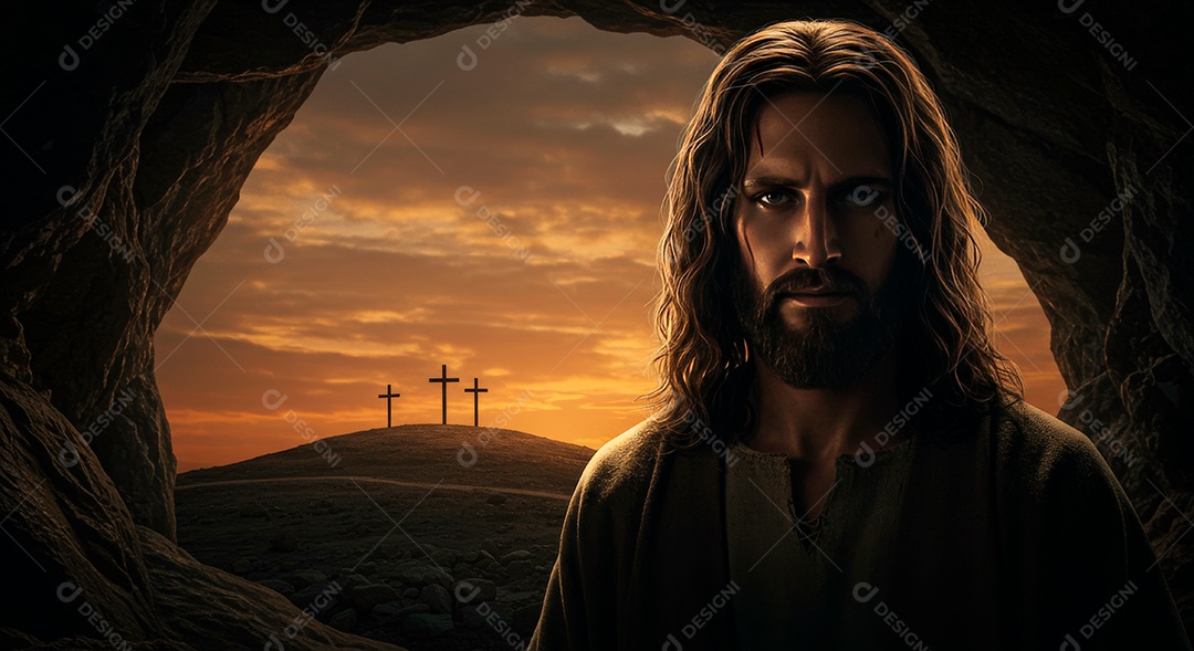 Retrato realista de Jesus Cristo.