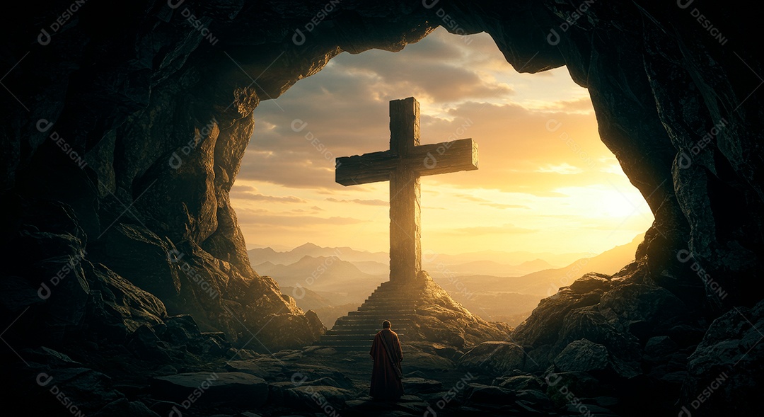 Silhueta de uma cruz.