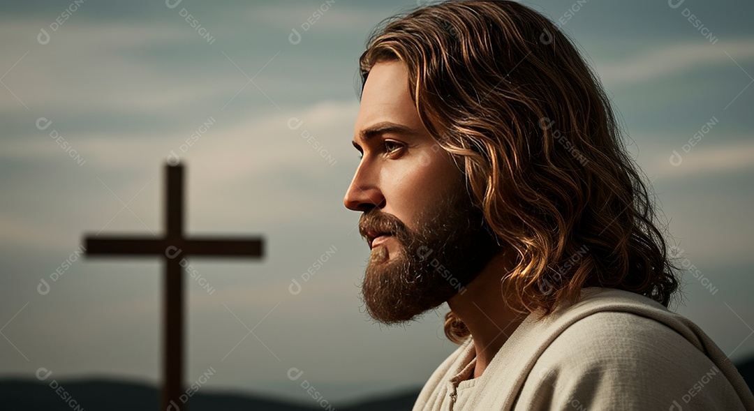 Retrato realista de Jesus Cristo.