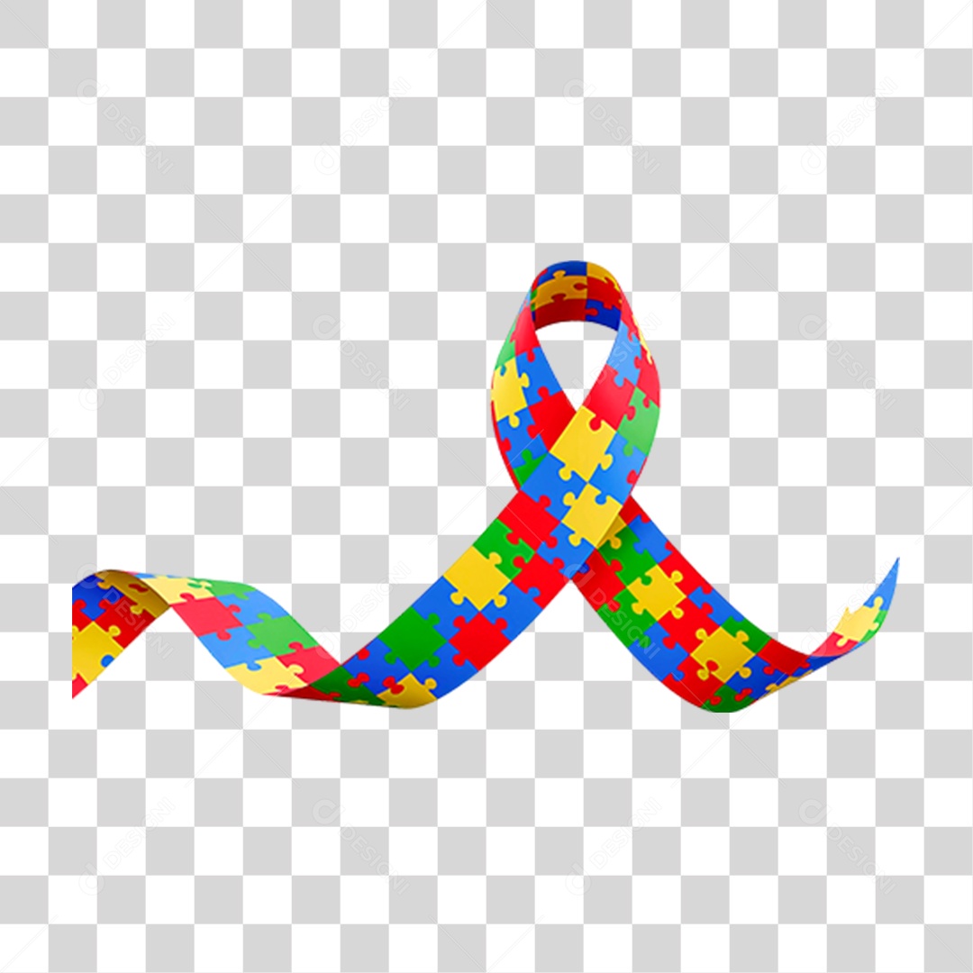 Fita do Autismo PNG Transparente