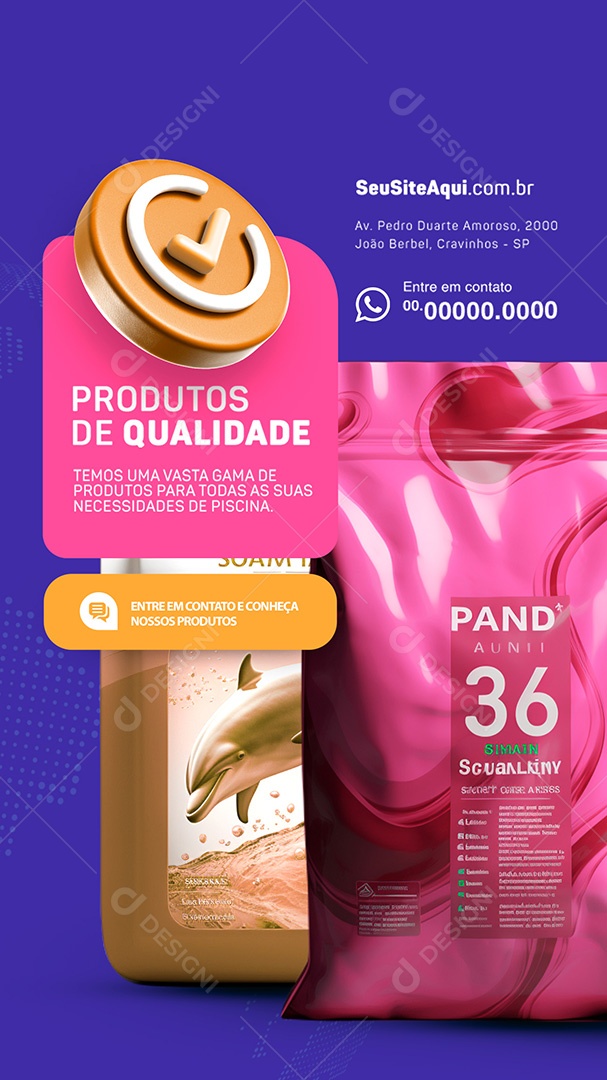 Story Loja de Piscinas Produtos de Qualidade Social Media PSD Editável