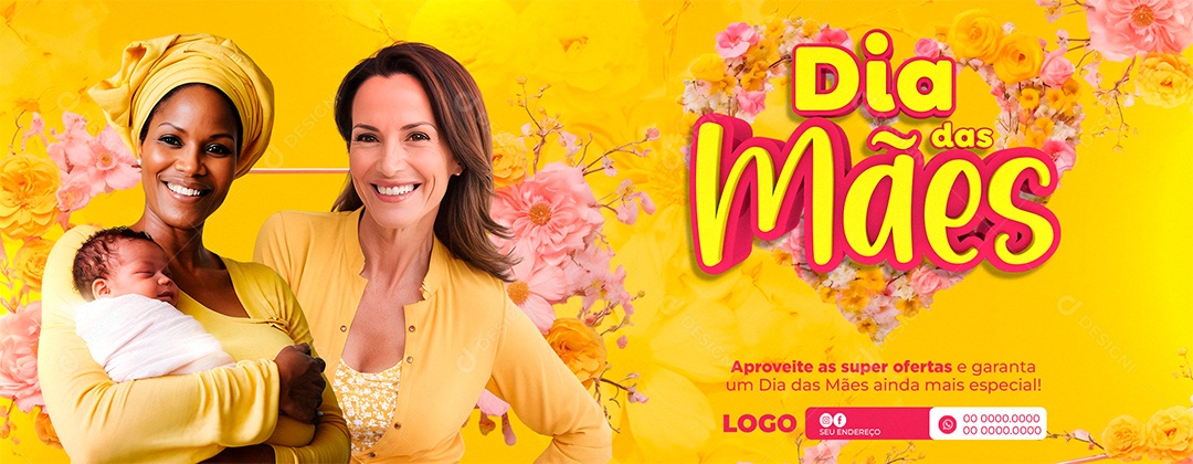Dia Das Mães Amarelo 12 de Maio Social Media PSD Editável