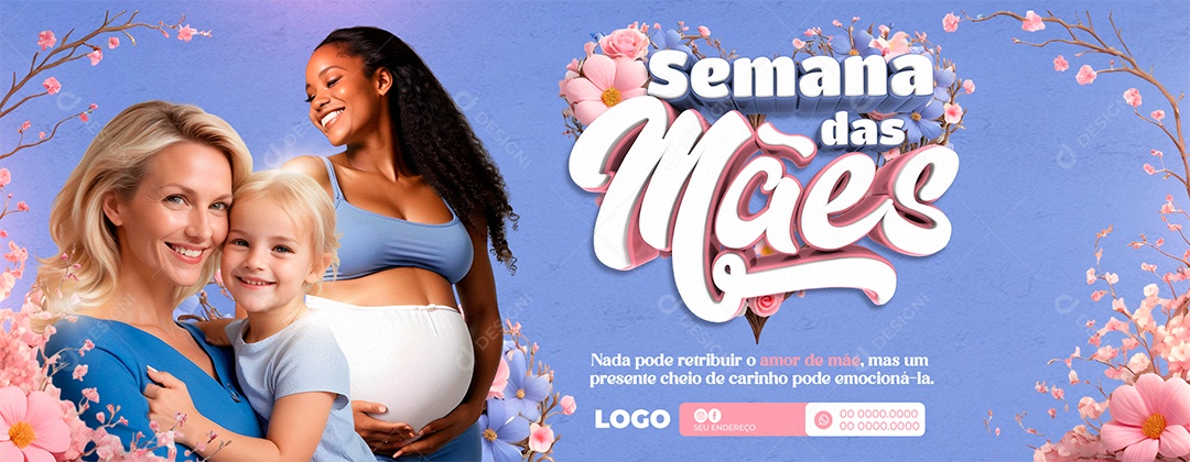 Semana Das Mães Azul 12 de Maio Social Media PSD Editável