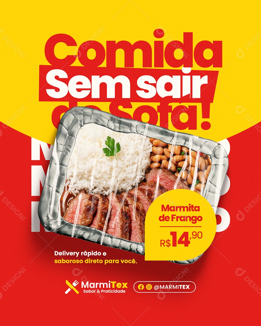 Marmitex Comida Sem Sair do Sofa Social Media PSD Editável