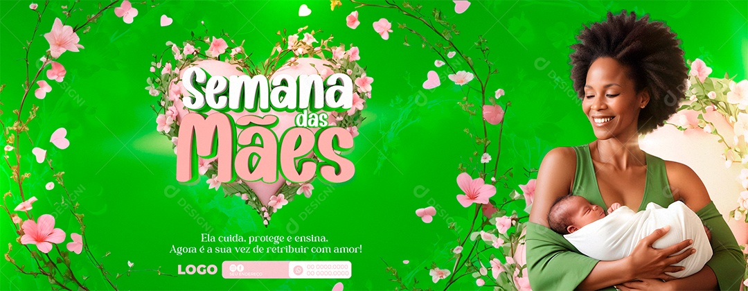 Semana Das Mães Verde 12 de Maio Social Media PSD Editável