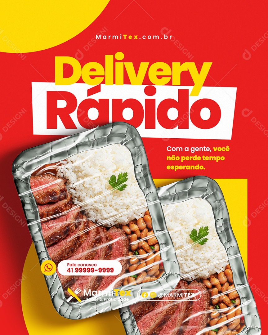 Marmitex Delivery Rápido Social Media PSD Editável