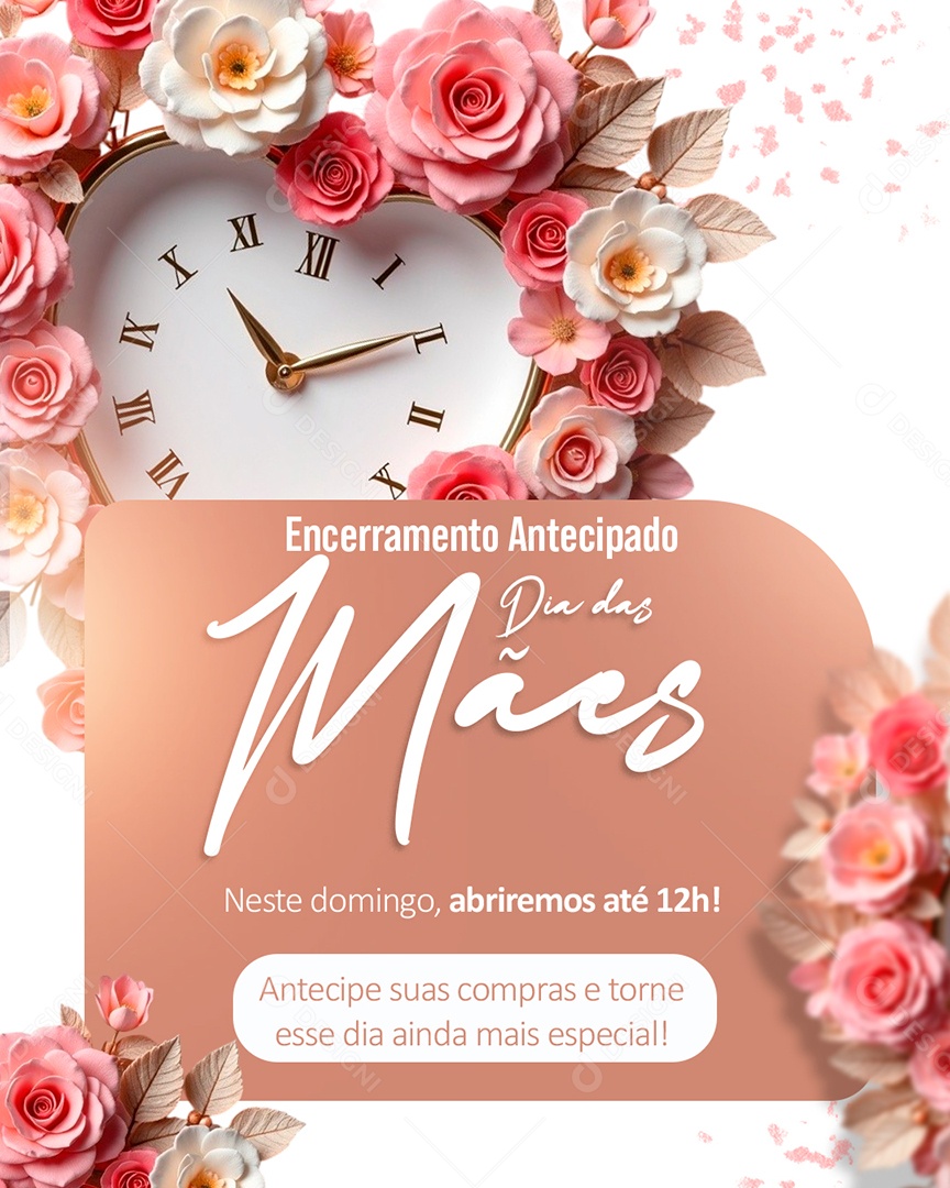 Horário de Dia Das Mães 12 de Maio Social Media PSD Editável