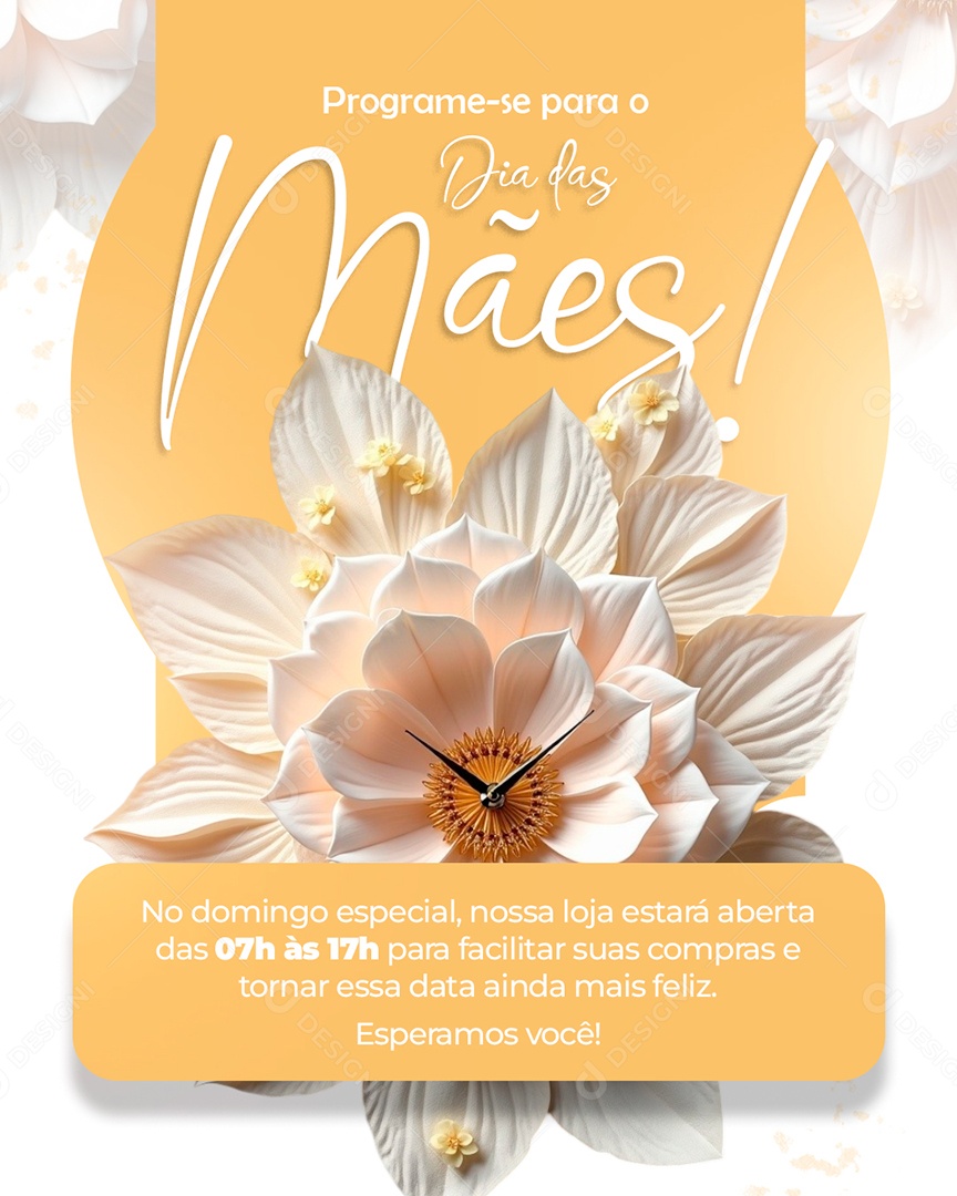 Horário de Dia Das Mães 12 de Maio Social Media PSD Editável
