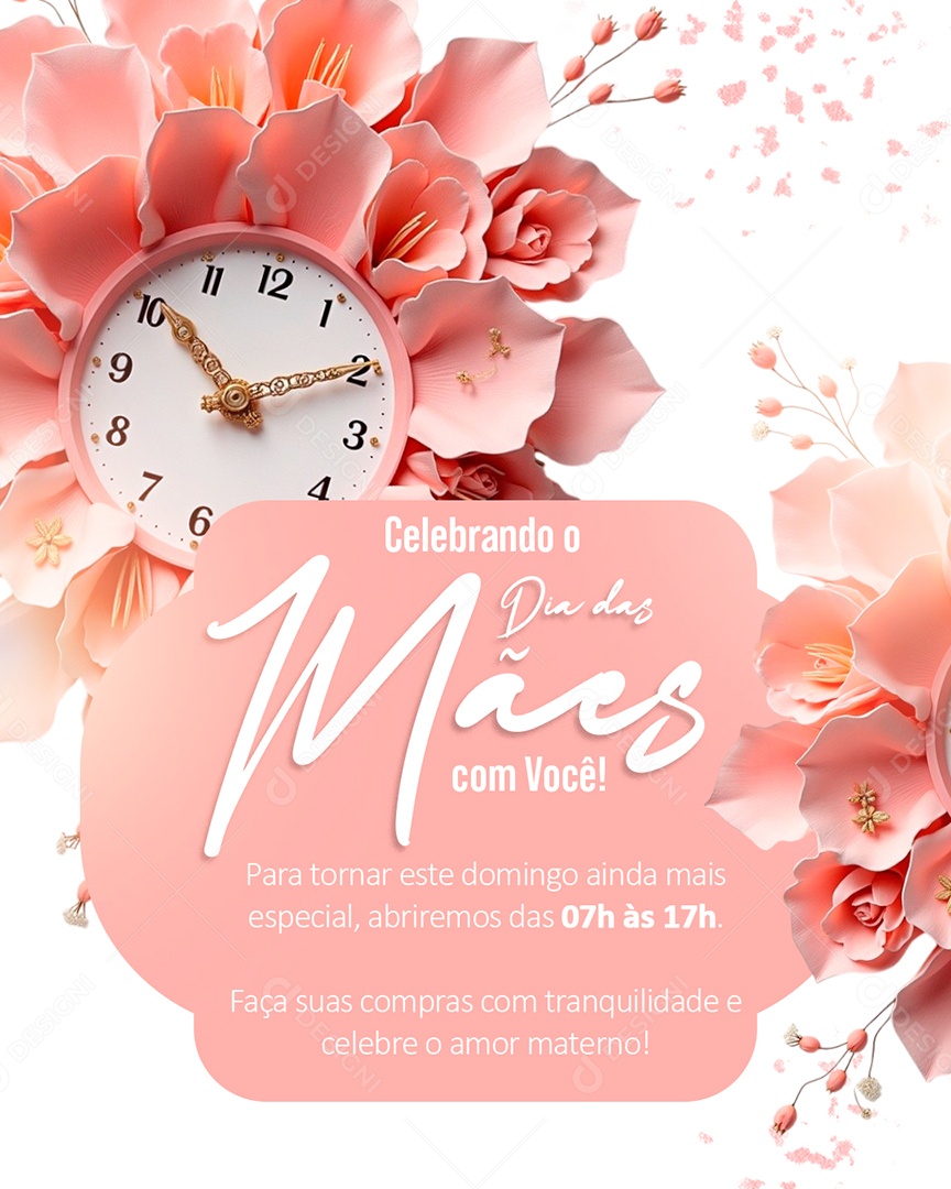 Horário de Dia Das Mães 12 de Maio Social Media PSD Editável