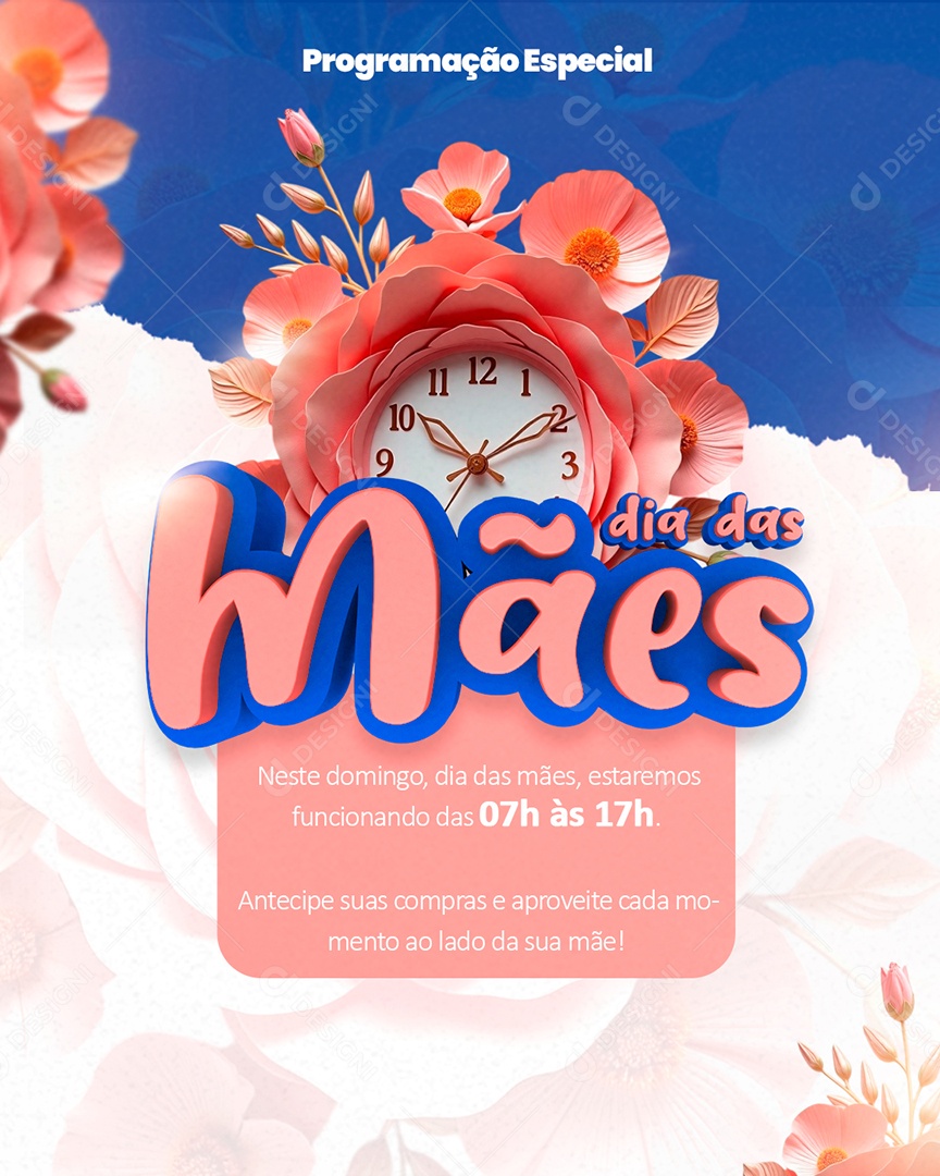 Programação Especial Dia Das Mães 12 de Maio Social Media PSD Editável