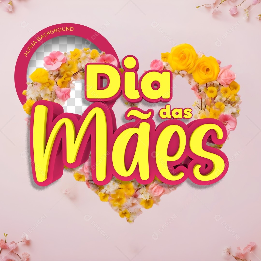 Selo 3D Dia Das Mães Para Composição PSD