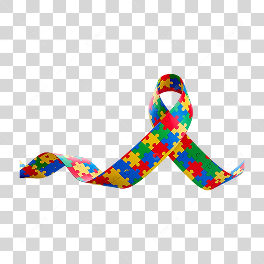 Fita do Autismo PNG Transparente
