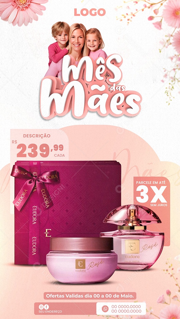 Promoção Mês das Mães Social Media PSD Editável