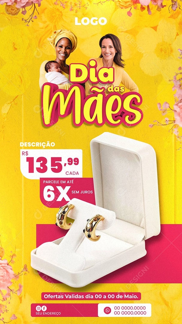 Promoção Dia Das Mães 12 de Maio Social Media PSD Editável