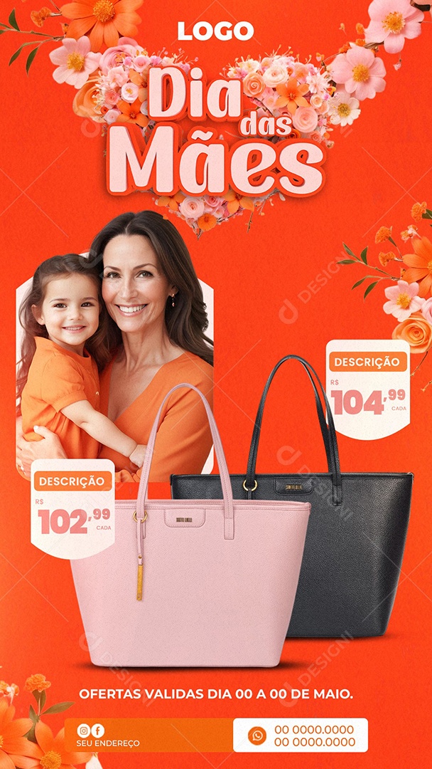 Promoção Dia Das Mães 12 de Maio Social Media PSD Editável